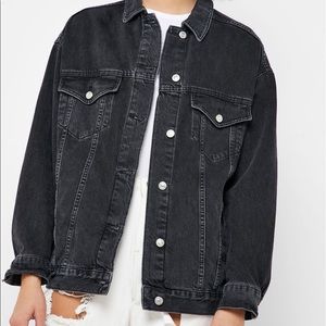 Topshop Waist length Grey Denim Jacket